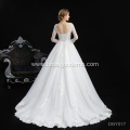 High Neck Long Sleeve Lace Appliqued Wedding Dress Bridal Gown